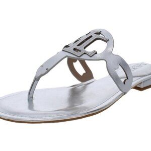 Lauren Ralph Lauren Metallic Silver Thong Sandals